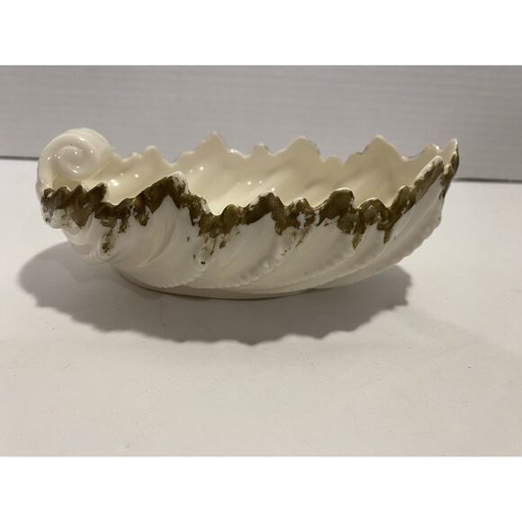 Vintage LENOX Porcelain Gold Marks Made USA Nautical Seashell Shape Dish 6" - Picture 1 of 6